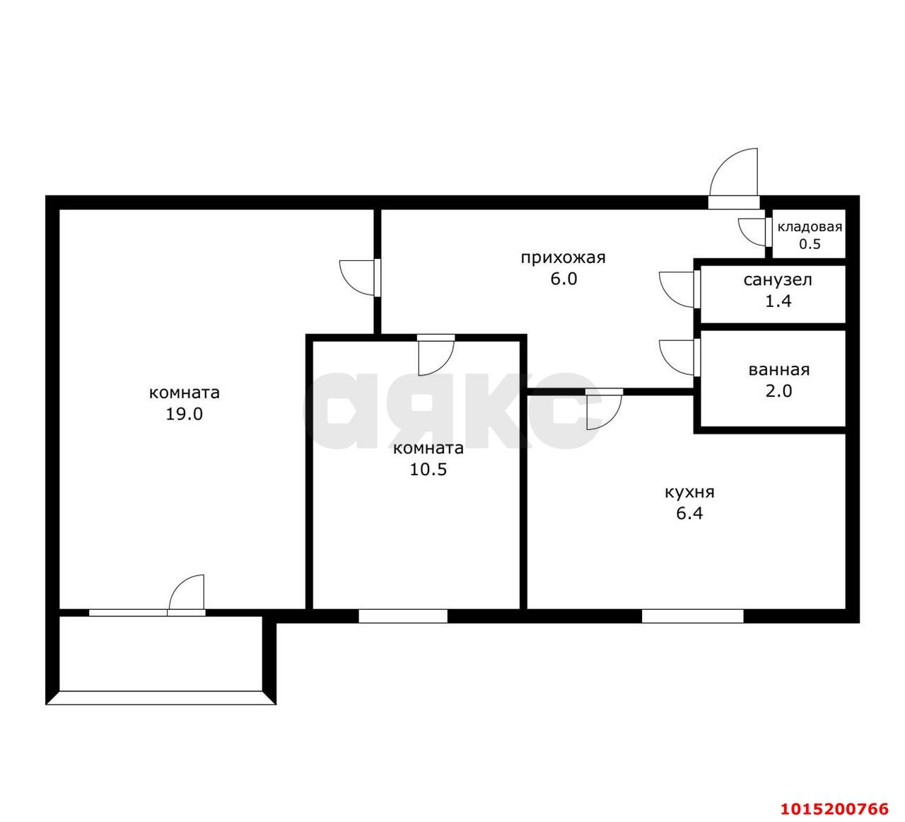 Фото №12: 2-комнатная квартира 45 м² - Краснодар, Фестивальный, ул. Атарбекова, 39