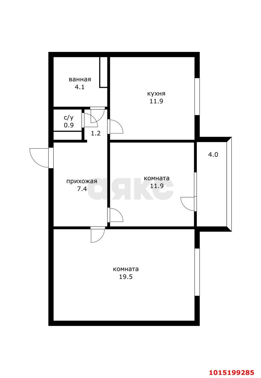 Фото №12: 2-комнатная квартира 56 м² - Краснодар, жилой комплекс Дом у реки