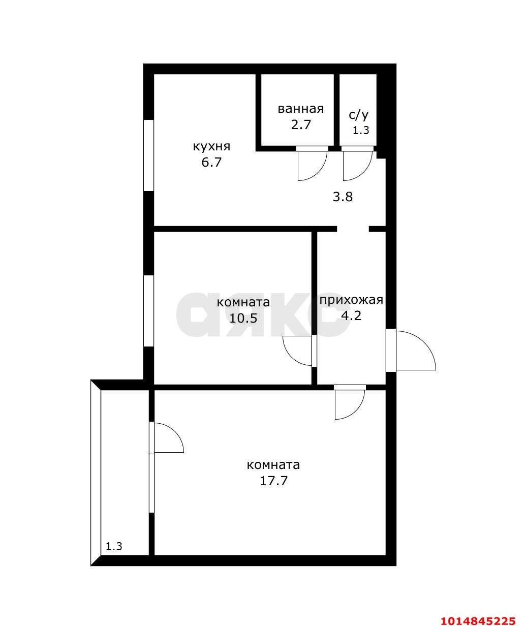 Фото №8: 2-комнатная квартира 46 м² - Краснодар, Карасунский внутригородской округ, мкр. Комсомольский, ул. Уральская, 180