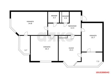 Фото №3: 3-комнатная квартира 83 м² - Краснодар, мкр. Солнечный, ул. Архитектора Петина, 16