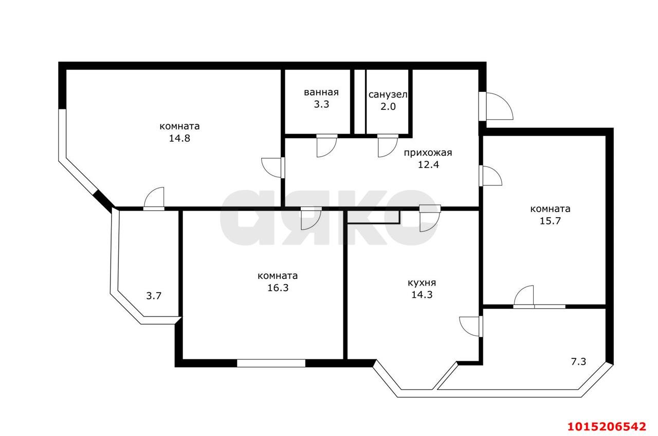 Фото №3: 3-комнатная квартира 83 м² - Краснодар, Солнечный, ул. Архитектора Петина, 16