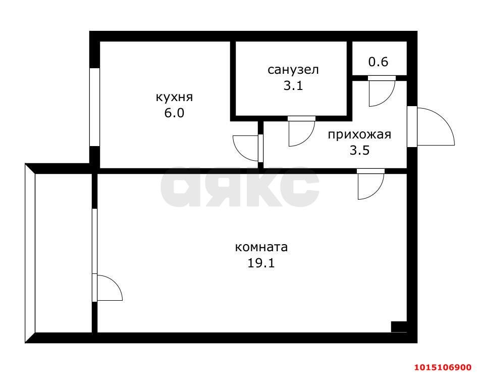 Фото №9: 1-комнатная квартира 35 м² - Краснодар, ул. Атарбекова, 47