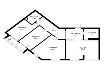 Фото №5: 3-комнатная квартира 114 м² - Краснодар, мкр. ЖК Зелёный Квартал, ул. Селезнёва, 4/10