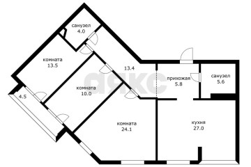 Фото №5: 3-комнатная квартира 114 м² - Краснодар, мкр. ЖК Зелёный Квартал, ул. Селезнёва, 4/10