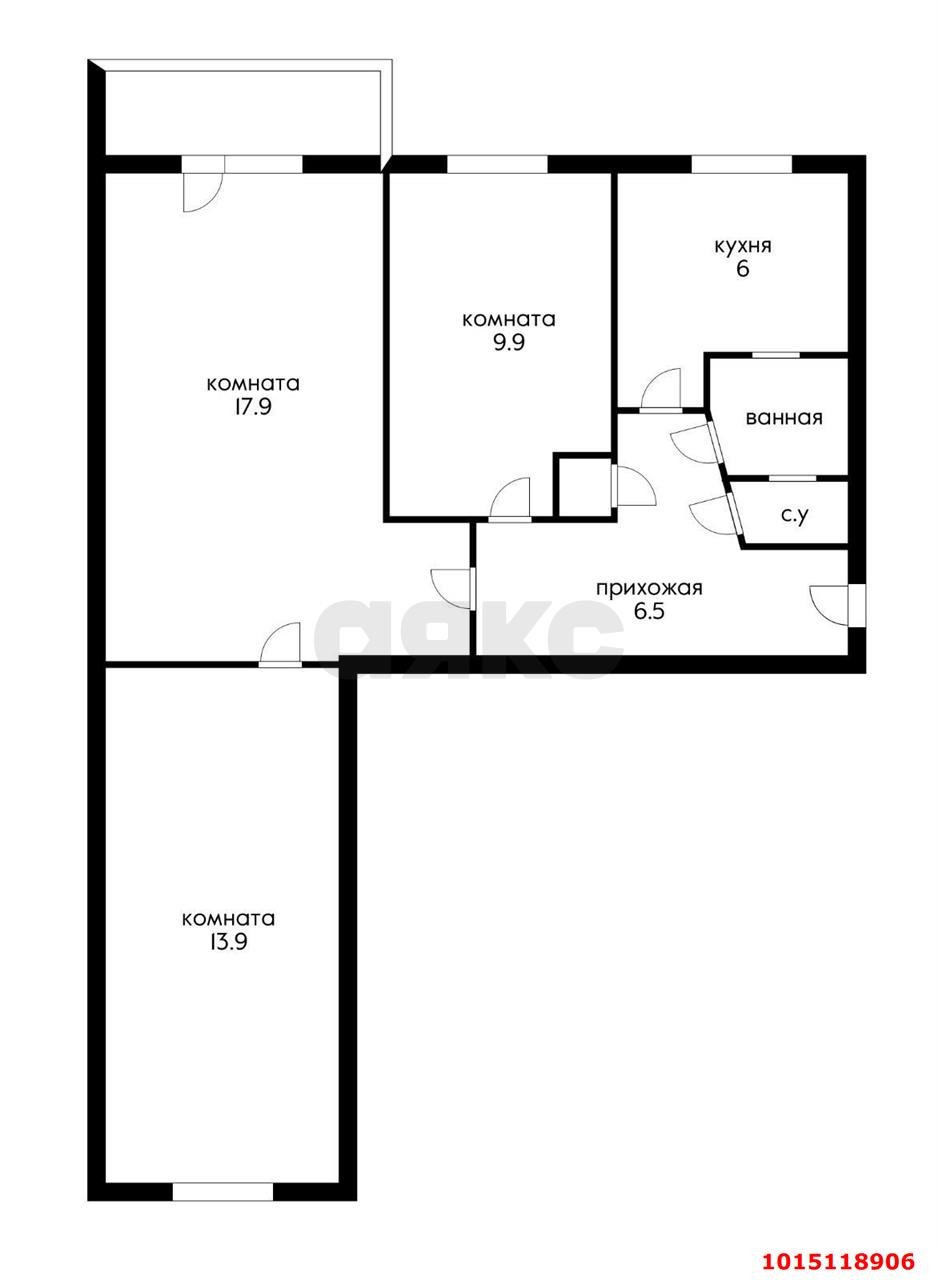Фото №8: 3-комнатная квартира 58 м² - Краснодар, Фестивальный, ул. имени Дзержинского, 105
