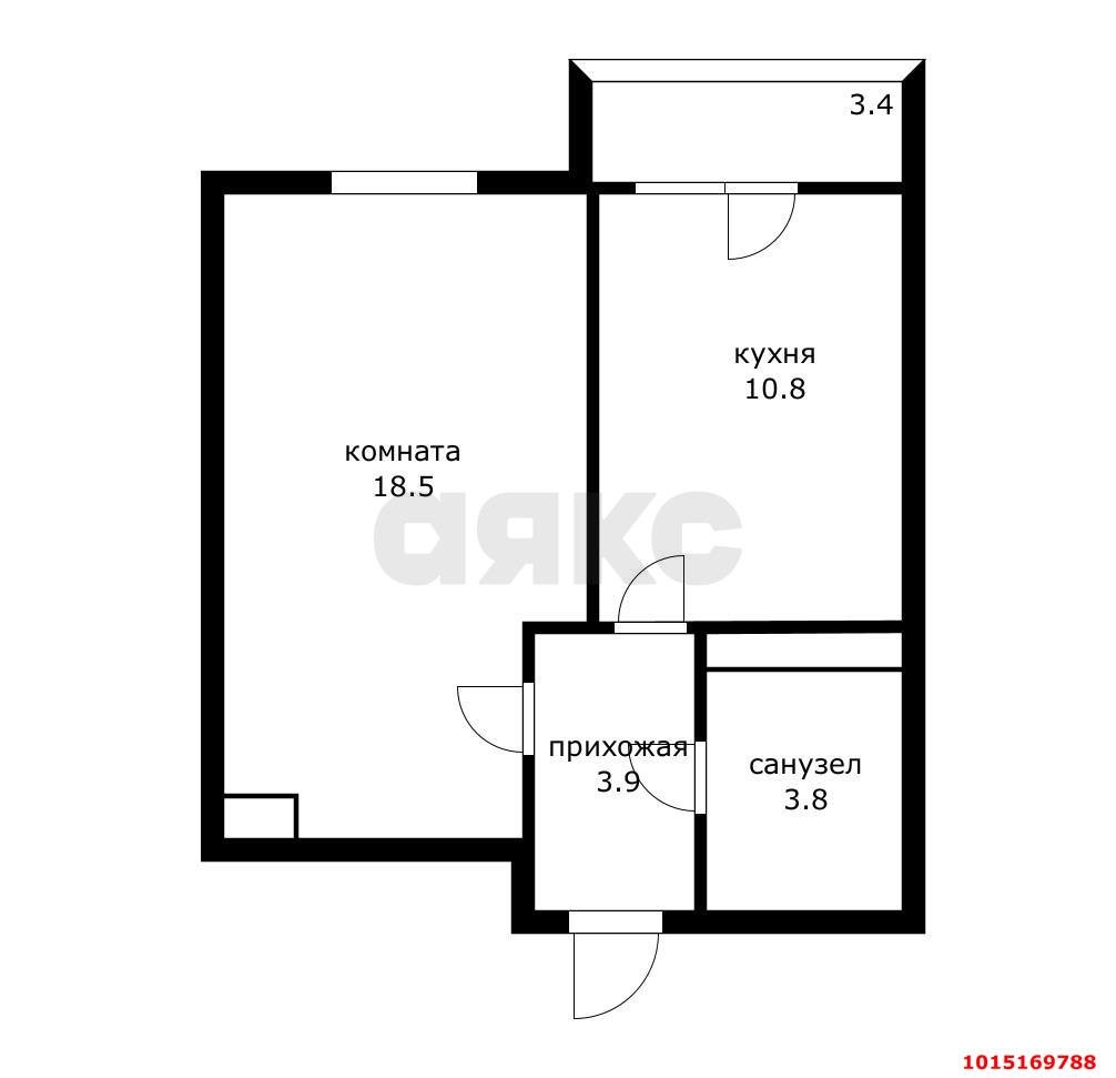 Фото №16: 1-комнатная квартира 37 м² - Краснодар, жилой комплекс Рассвет, ул. Гидростроителей, 67