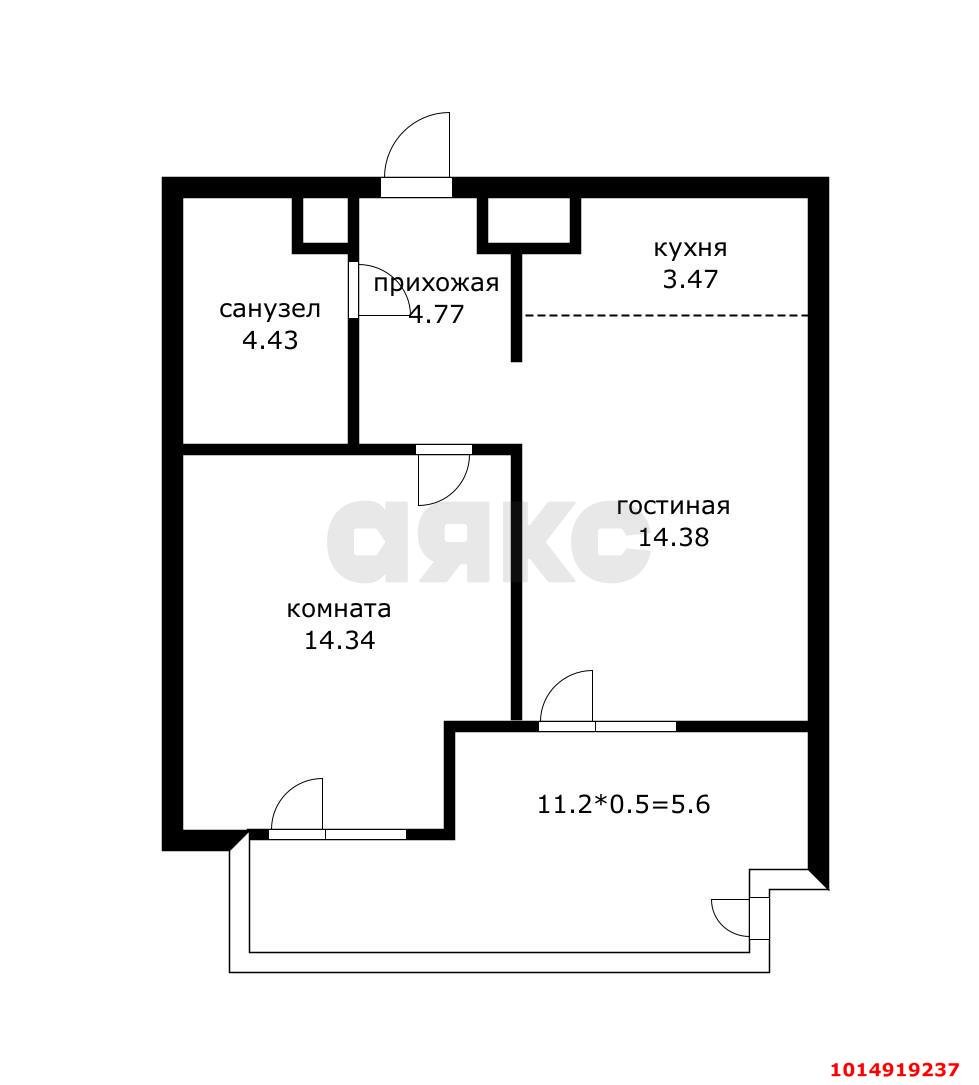 Фото №12: 1-комнатная квартира 42 м² - Краснодар, 2-я Площадка, ул. Ветеранов, 85к2