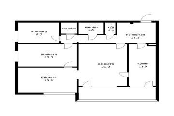 Фото №4: 3-комнатная квартира 88 м² - Краснодар, мкр. Западный внутригородской округ, ул. Рашпилевская, 6