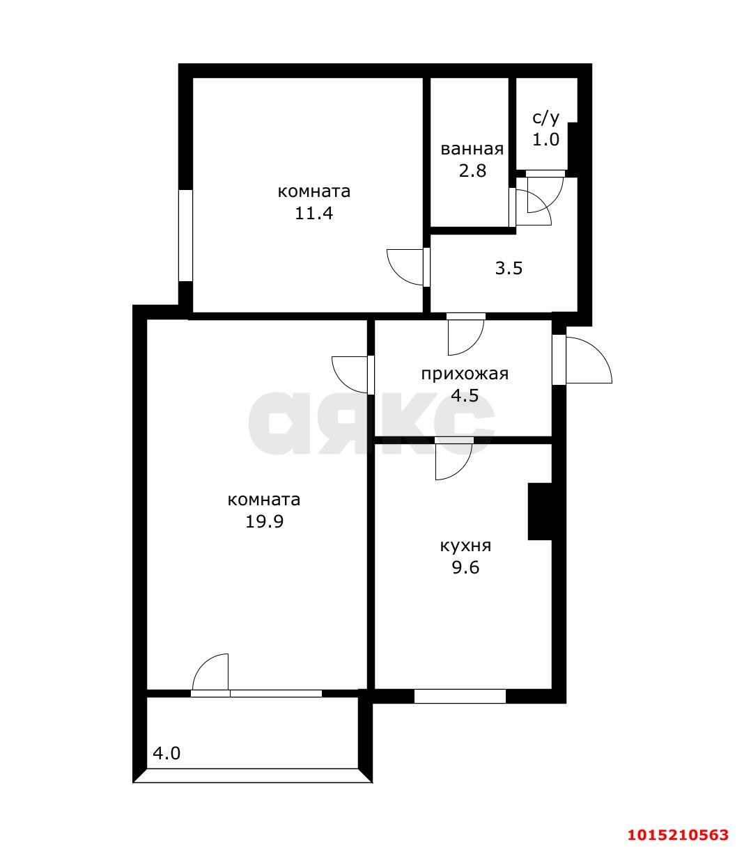 Фото №12: 2-комнатная квартира 56 м² - Краснодар, ул. Уральская, 148