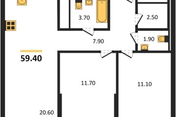 Фото №1: 2-комнатная квартира 59 м² - Краснодар, мкр. Прикубанский внутригородской округ, 