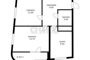 Фото №5: 2-комнатная квартира 53 м² - Берёзовый, мкр. жилой комплекс Огурцы, ул. Целиноградская, 2И