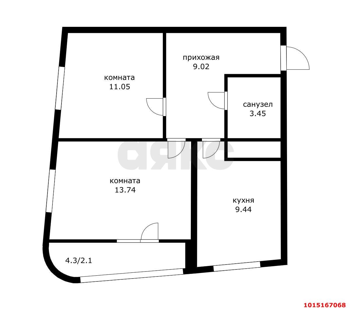 Фото №5: 2-комнатная квартира 53 м² - Берёзовый, жилой комплекс Огурцы, ул. Целиноградская, 2И