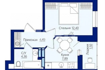 Фото №1: 1-комнатная квартира 33 м² - Ростов-на-Дону, мкр. жилой комплекс Регата, пр-кт Сиверса, 12Д