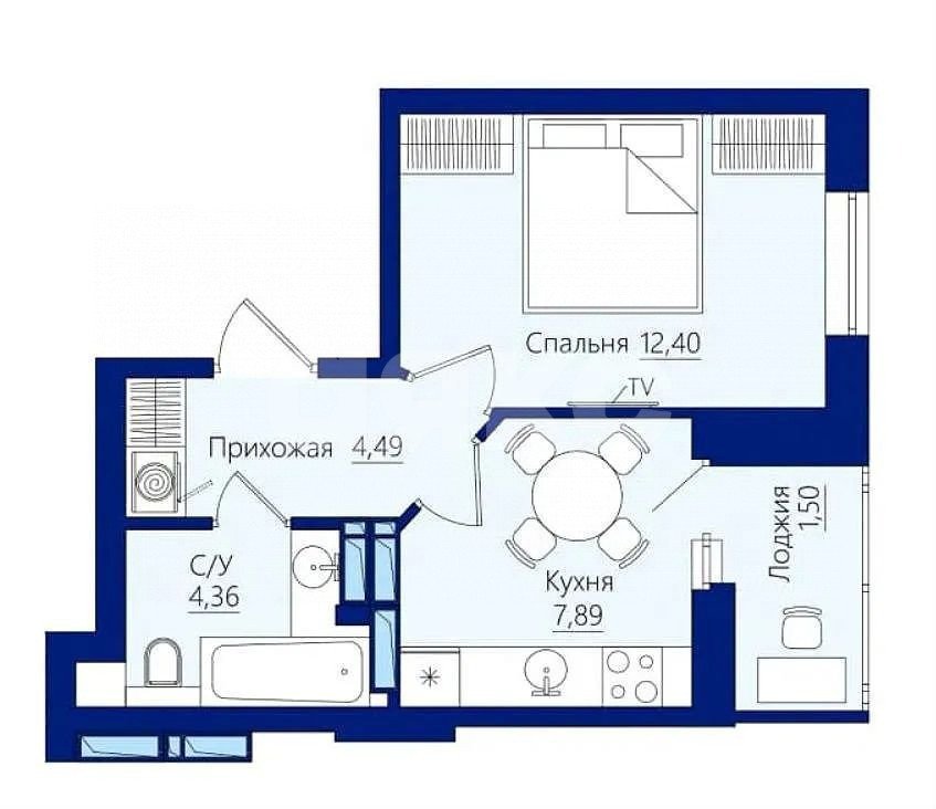 Фото №1: 1-комнатная квартира 33 м² - Ростов-на-Дону, жилой комплекс Регата, пр-кт Сиверса, 12Д