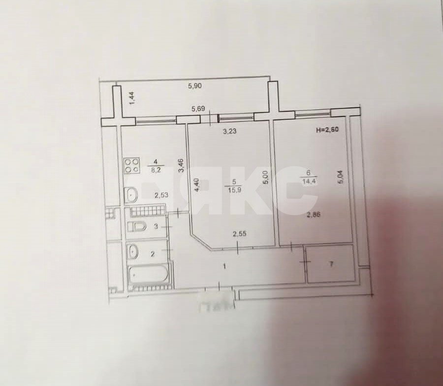 Фото №12: 2-комнатная квартира 54 м² - Волгоград, Краснооктябрьский, ул. Таращанцев, 68