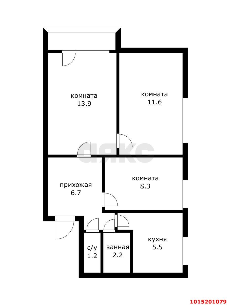 Фото №17: 3-комнатная квартира 50 м² - Краснодар, Центральный внутригородской округ, мкр. Дубинка, ул. Ставропольская, 45/1