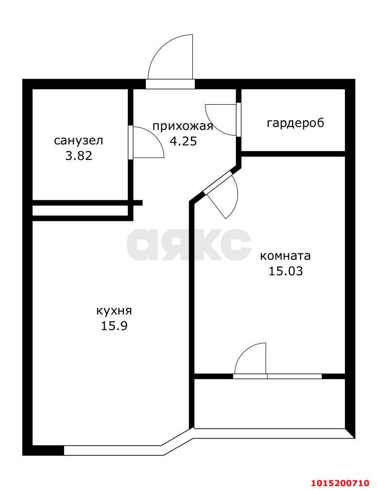 Фото №12: 1-комнатная квартира 42 м² - Краснодар, 1-й квартал, ул. Боспорская, 2