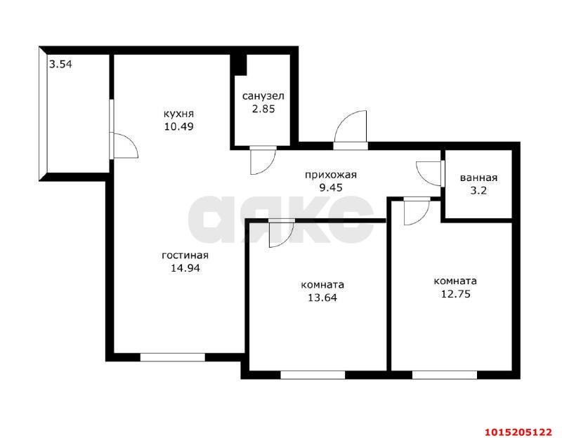 Фото №10: 3-комнатная квартира 68 м² - Краснодар, жилой комплекс Облака, мкр. Прикубанский внутригородской округ, ул. имени Генерала Корнилова, 9к3