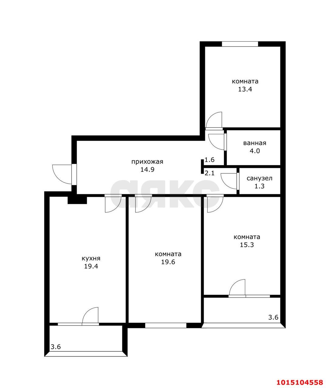 Фото №17: 3-комнатная квартира 102 м² - Краснодар, Новый, ул. 9-я Тихая, 11