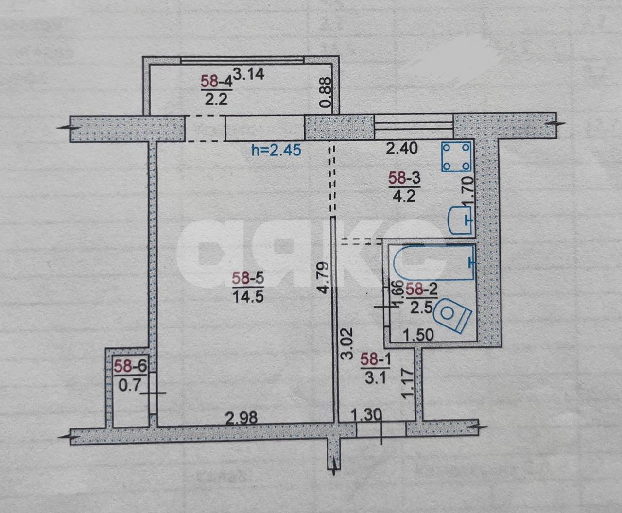 Фото №7: 1-комнатная квартира 27 м² - Мариуполь, 3-й участок, пер. Аносова, 9