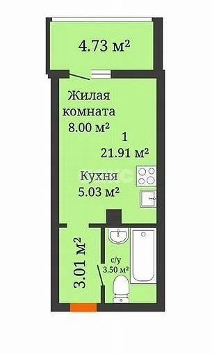 Фото №7: Студия 22 м² - Ростов-на-Дону, жилой комплекс Донская Слобода, ул. Привокзальная, 3/1