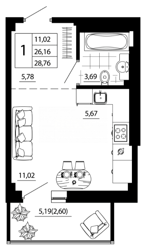 Фото №12: Студия 32 м² - Ростов-на-Дону, Нахичевань, ул. 26-я Линия, 35/2