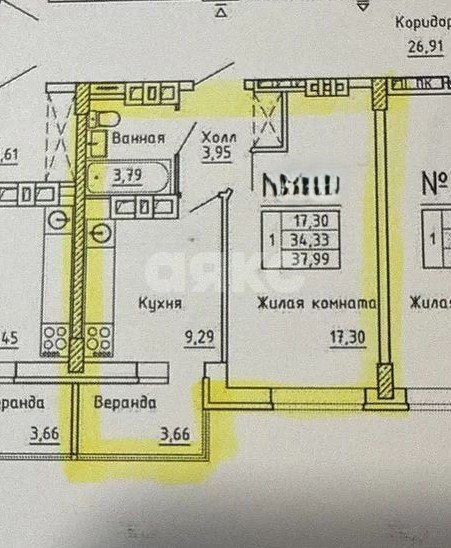 Фото №8: 1-комнатная квартира 38 м² - Ростов-на-Дону, жилой комплекс Екатерининский, ул. Магнитогорская, 2А