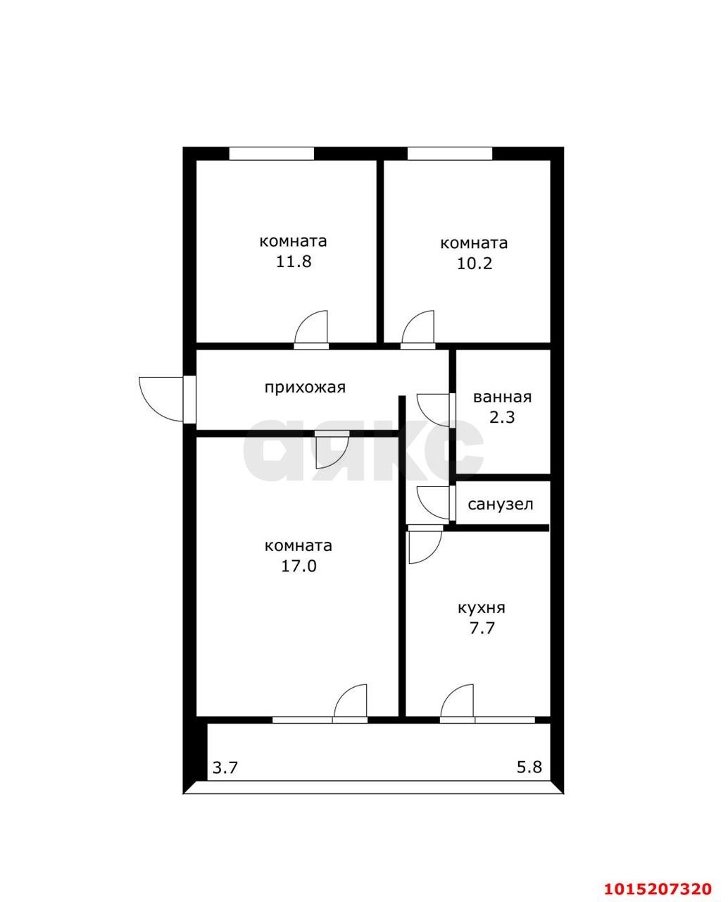 Фото №19: 3-комнатная квартира 60 м² - Яблоновский, ул. Гагарина, 41/1