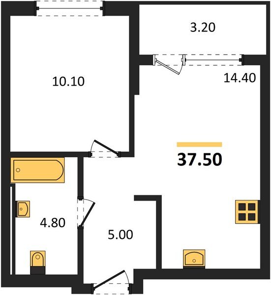 Фото №1: 1-комнатная квартира 37 м² - Краснодар, квартал Самолёт, жилой комплекс Самолёт-7, мкр. Прикубанский внутригородской округ