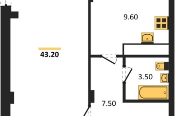 Фото №1: 1-комнатная квартира 43 м² - Яблоновский, ул. Гагарина, 148/4к2