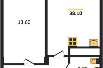 Фото №1: 1-комнатная квартира 38 м² - Яблоновский, ул. Гагарина, 148/4к2