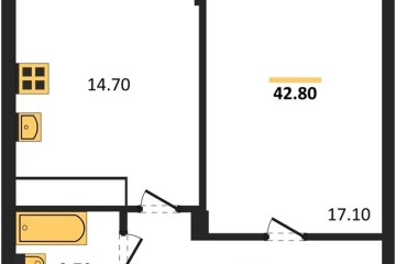 Фото №1: 1-комнатная квартира 42 м² - Яблоновский, ул. Гагарина, 148/4к2