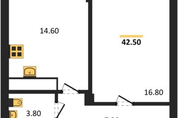 Фото №1: 1-комнатная квартира 42 м² - Яблоновский, ул. Гагарина, 148/4к2