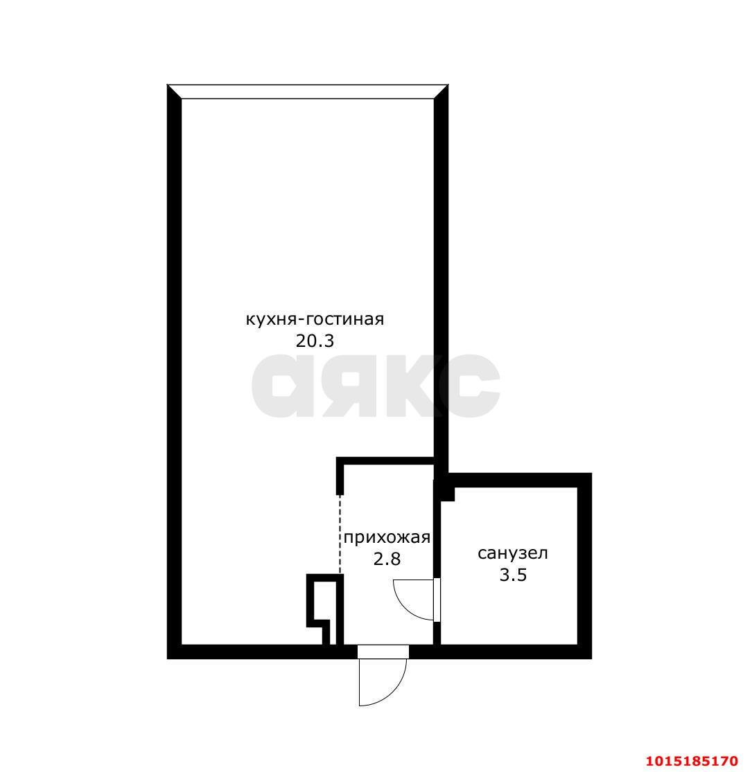 Фото №12: Студия 25 м² - Краснодар, Парк Победы, ул. Героя Пешкова, 14к5