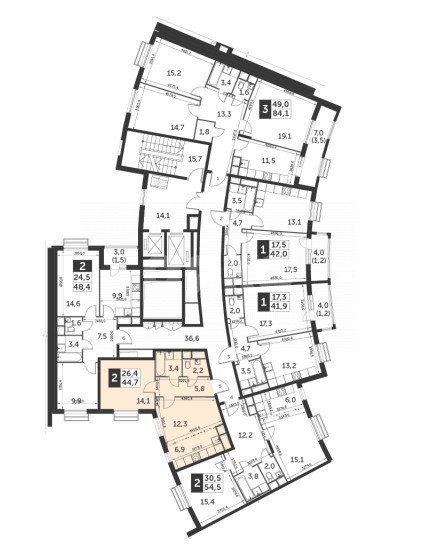 Фото №7: 2-комнатная квартира 45 м² - Развилка, жилой комплекс Римский, пр-д Римский, 13
