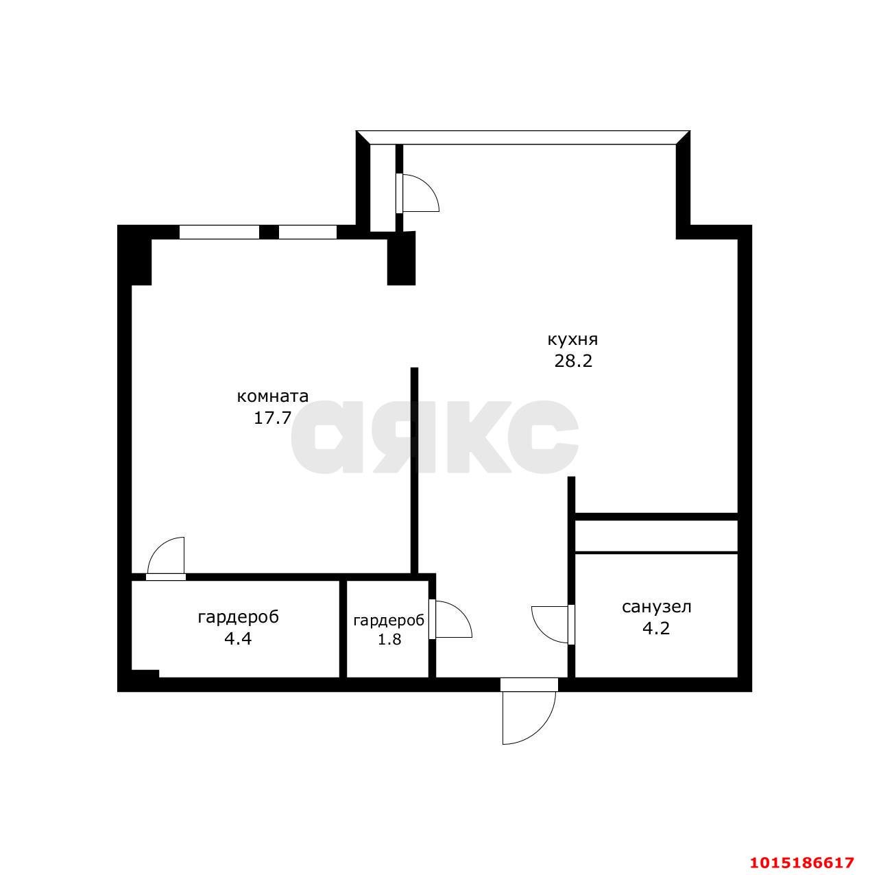Фото №10: 1-комнатная квартира 56 м² - Краснодар, Центральный, Центральный внутригородской округ, Западный внутригородской округ, мкр. жилой комплекс Центральный, ул. Будённого, 129