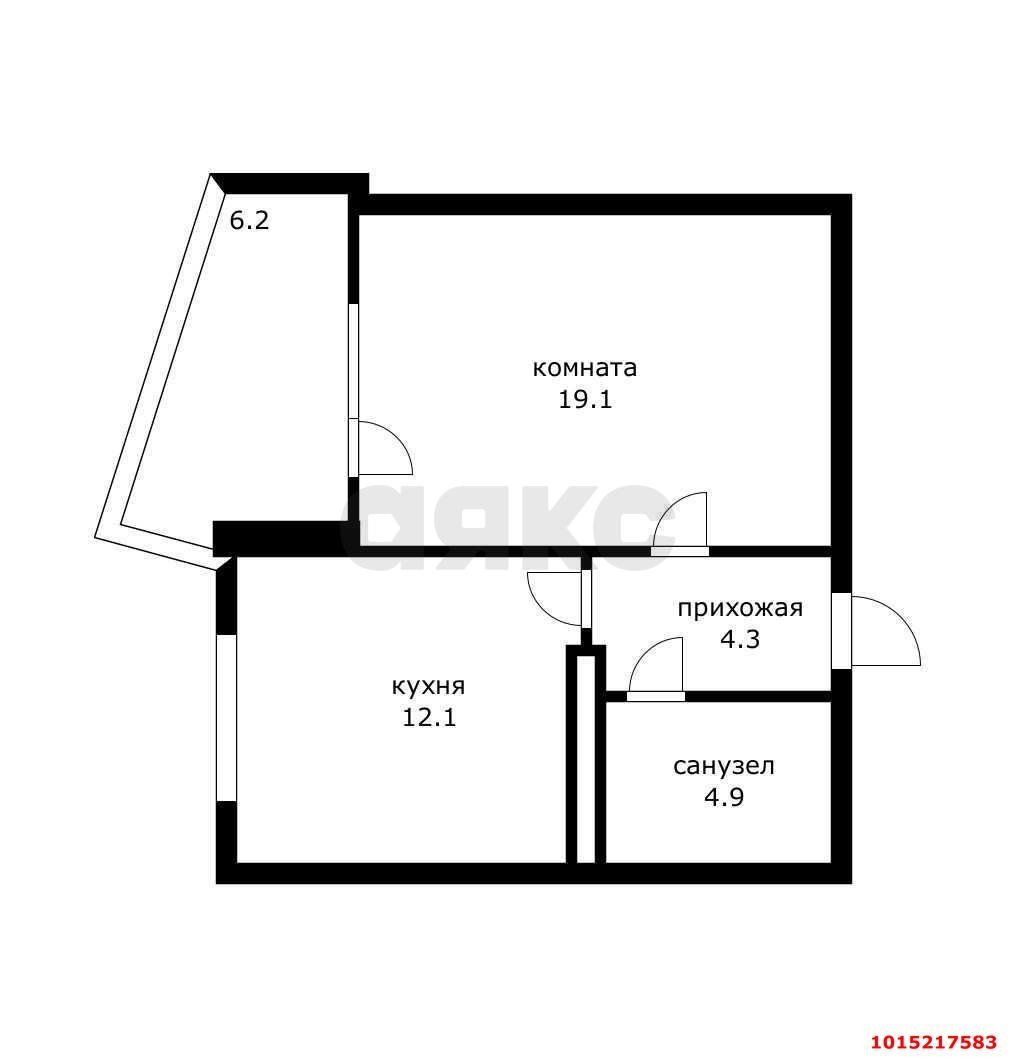 Фото №14: 1-комнатная квартира 46 м² - Краснодар, квартал Народный, пер. Ленинский, 20/1к9