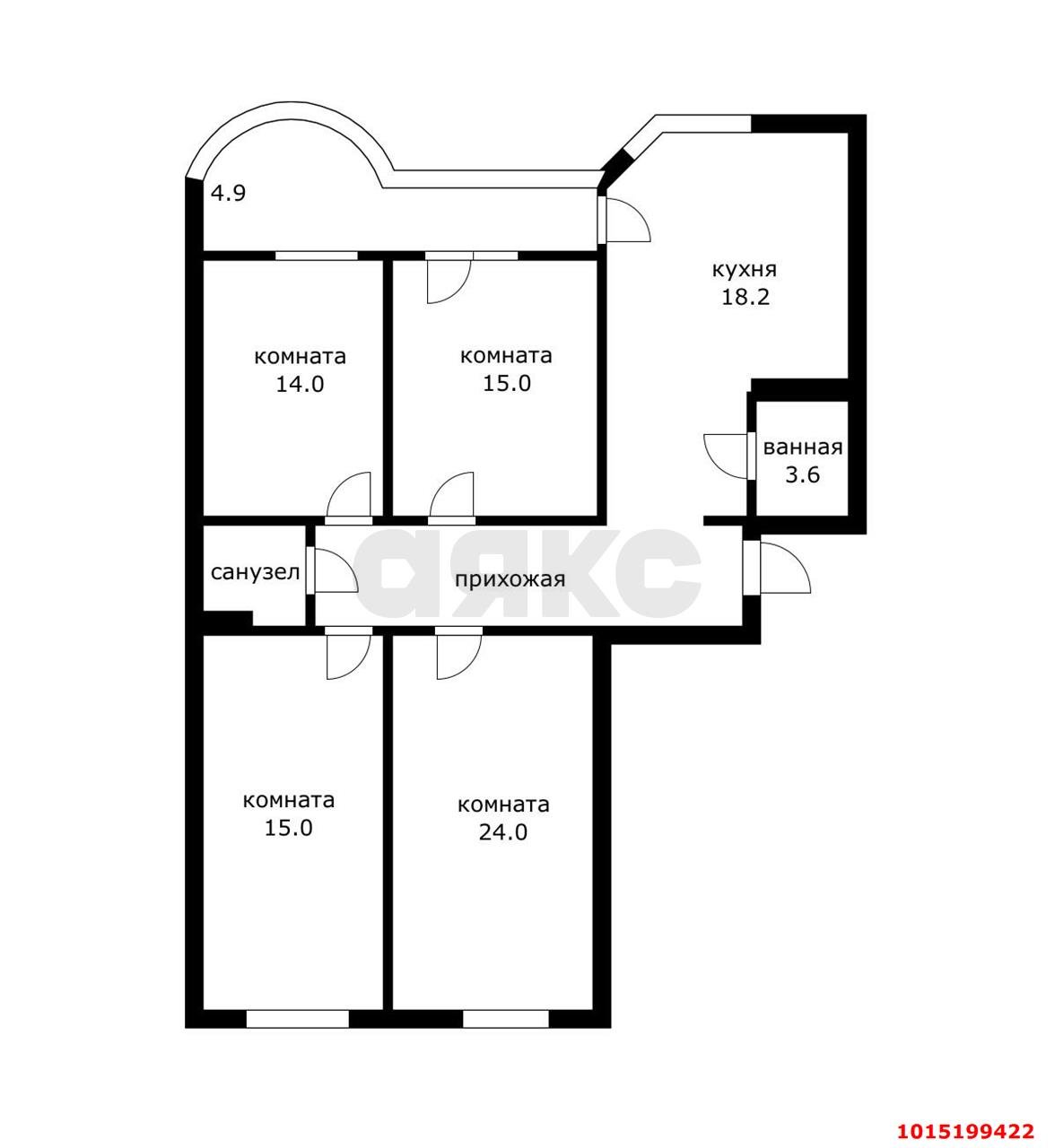 Фото №19: 3-комнатная квартира 117 м² - Краснодар, Западный внутригородской округ, ул. Бабушкина, 295