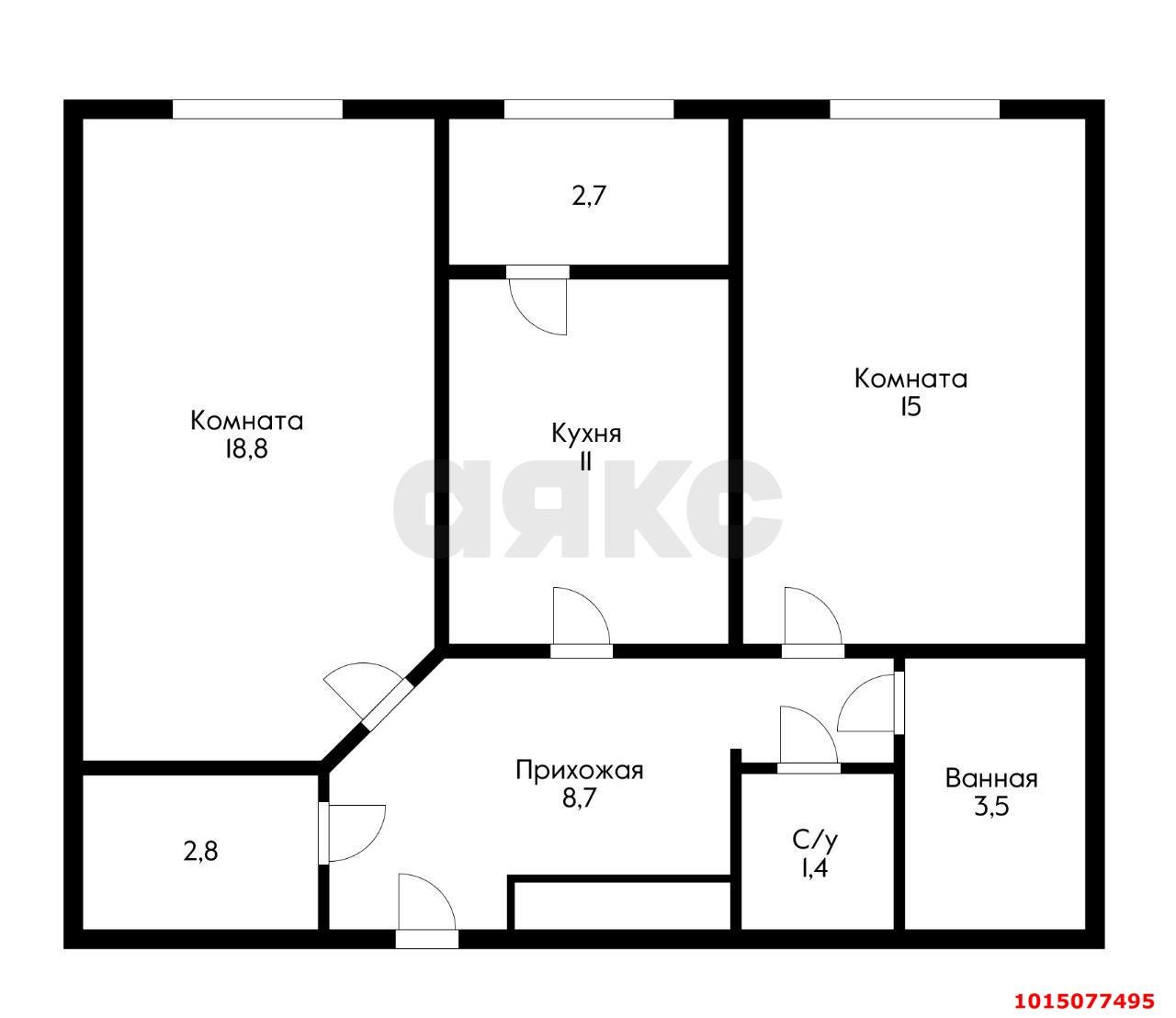 Фото №13: 2-комнатная квартира 60 м² - Краснодар, Центральный внутригородской округ, мкр. Центральный, ул. Красная, 176