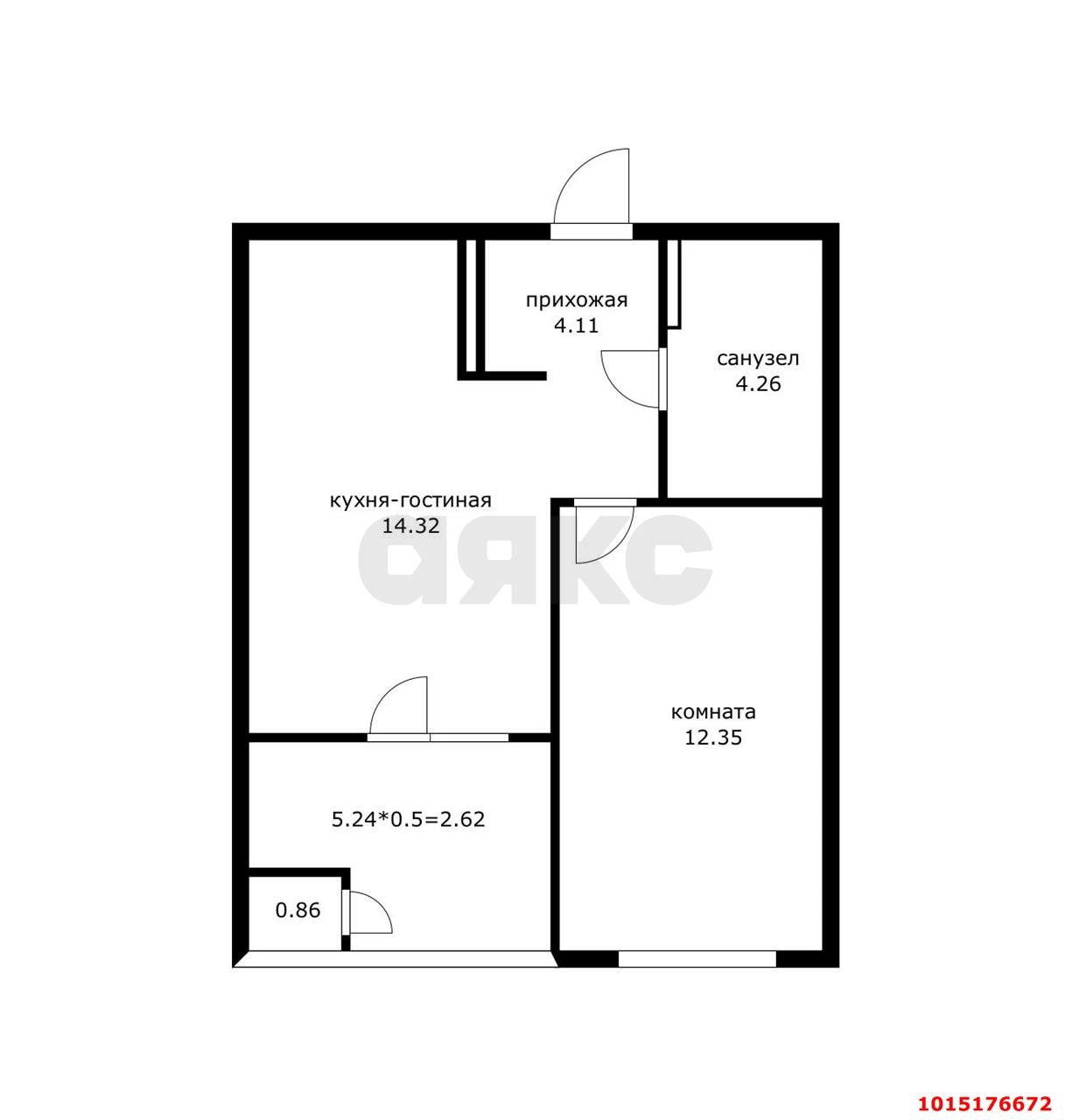 Фото №2: 1-комнатная квартира 38 м² - Краснодар, Образцово, ул. Адмирала Макарова, 5