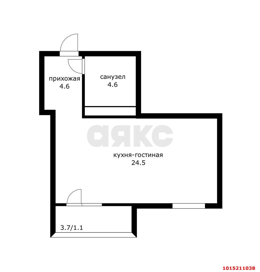 Фото №15: 1-комнатная квартира 34 м² - Краснодар, жилой комплекс Айвазовский, ул. Старокубанская, 123А