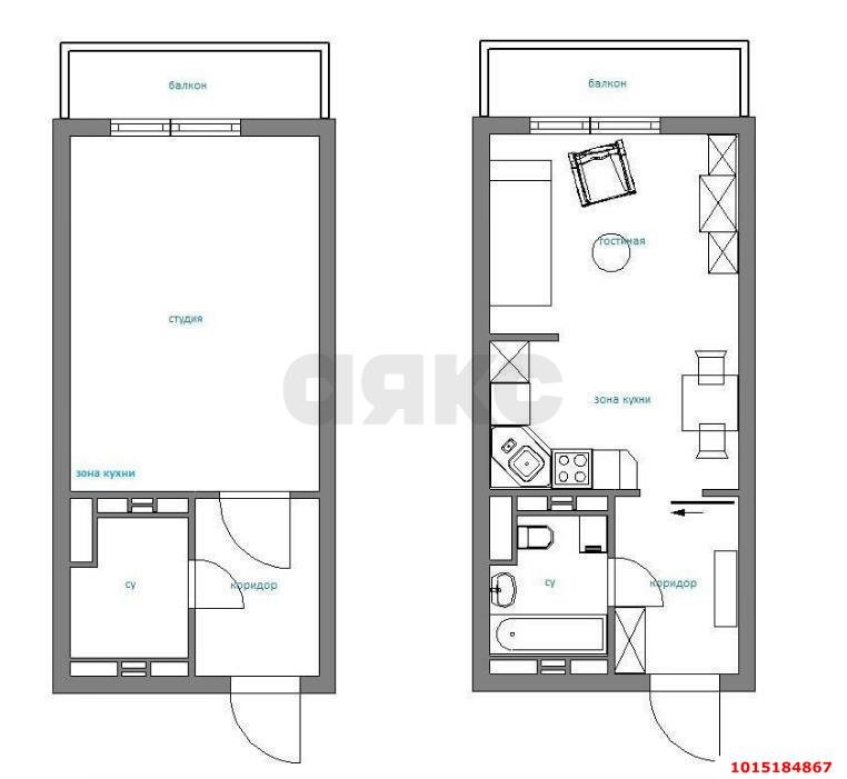 Фото №4: Студия 32 м² - Российский, мкр. Прикубанский внутригородской округ, ул. Ратной Славы, 34