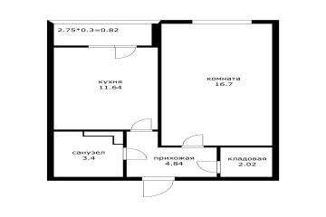 Фото №3: 1-комнатная квартира 41 м² - Пригородный, мкр. Алтайский, ул. Сербская, 6/5