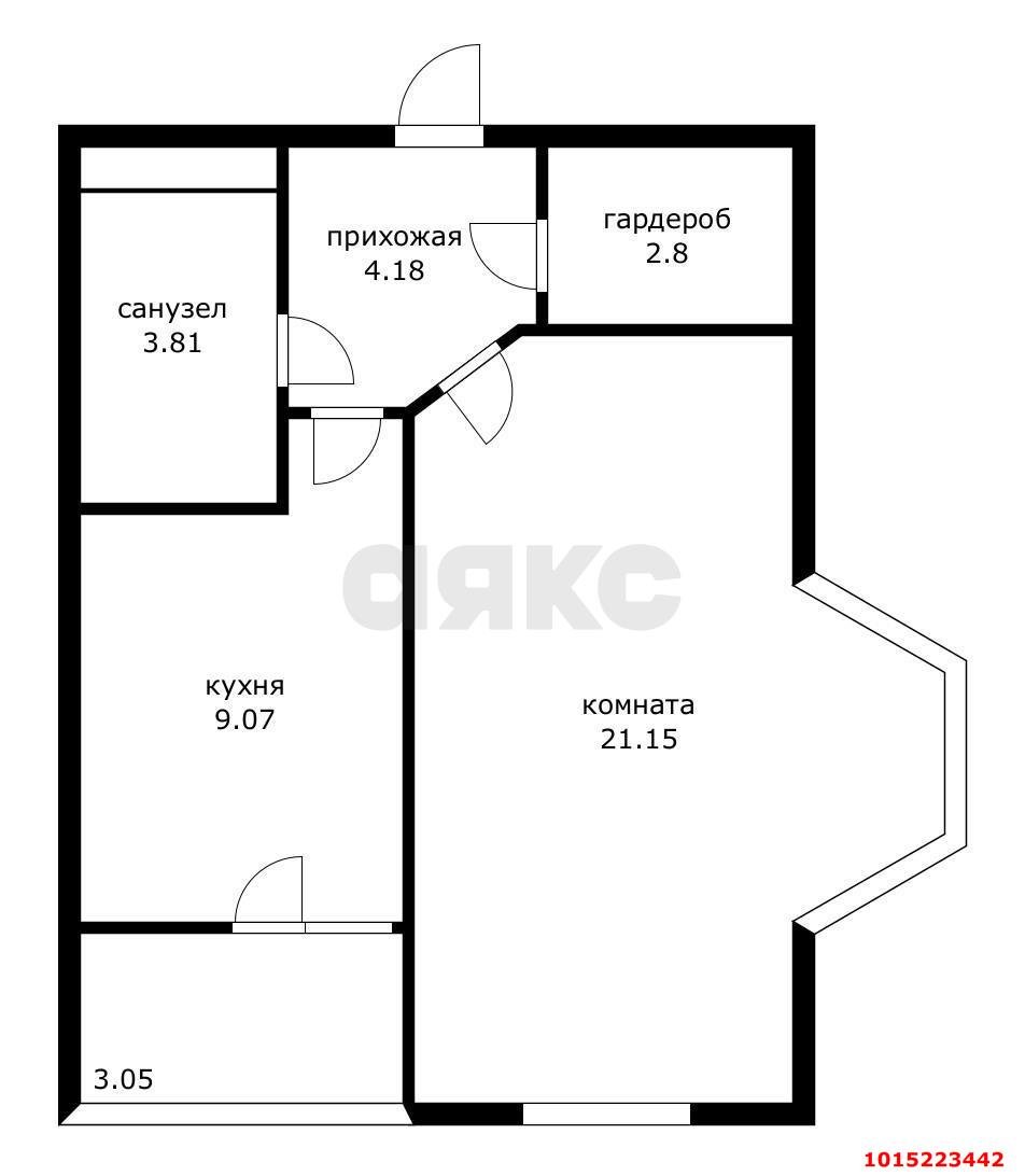 Фото №15: 1-комнатная квартира 45 м² - Краснодар, Центральный, ул. Красная, 176