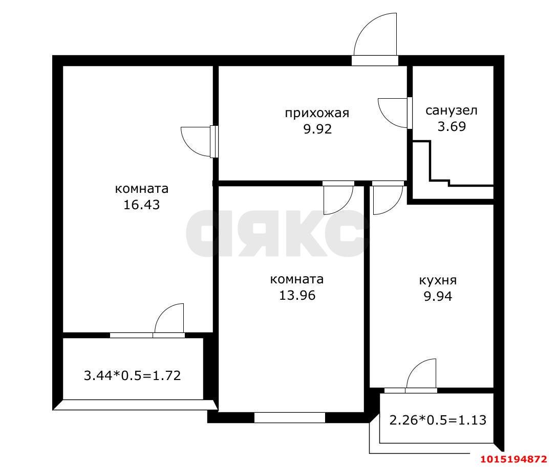 Фото №6: 2-комнатная квартира 60 м² - Краснодар, жилой комплекс Семейный Парк, ул. Душистая, 60к2
