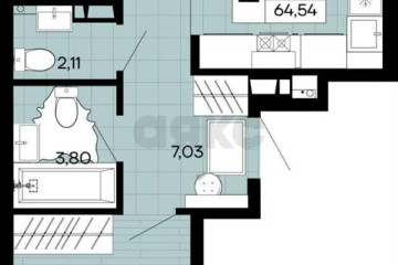 Фото №5: 2-комнатная квартира 64 м² - Краснодар, мкр. жилой комплекс Народные Кварталы, 