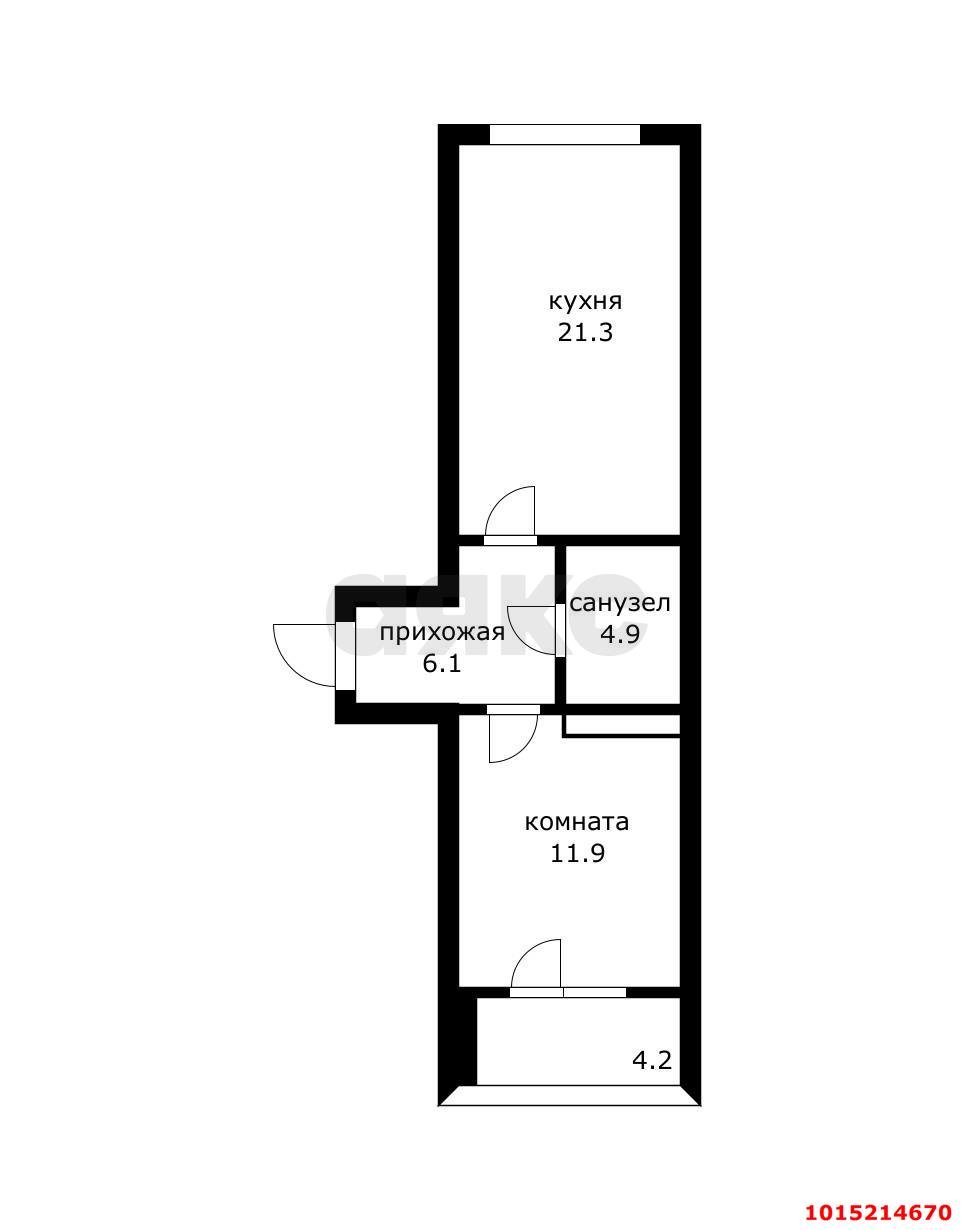 Фото №13: 1-комнатная квартира 48 м² - Краснодар, Прикубанский внутригородской округ, мкр. Восточно-Кругликовский, ул. им. Героя Яцкова И.В., 4