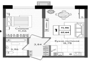 Фото №4: 1-комнатная квартира 14 м² - Краснодар, мкр. жилой комплекс Зелёная Территория, ул. имени Генерала Брусилова, 5