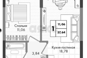 Фото №4: 1-комнатная квартира 14 м² - Краснодар, мкр. жилой комплекс Зелёная Территория, ул. имени Генерала Брусилова, 5
