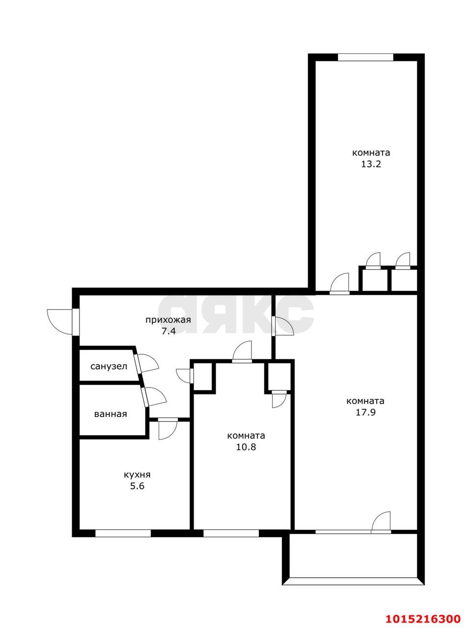 Фото №11: 3-комнатная квартира 61 м² - Краснодар, Фестивальный, ул. Атарбекова, 52